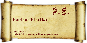 Herter Etelka névjegykártya